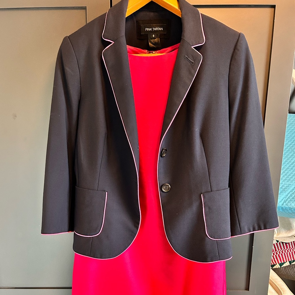 Pink Tartan Navy Blazer